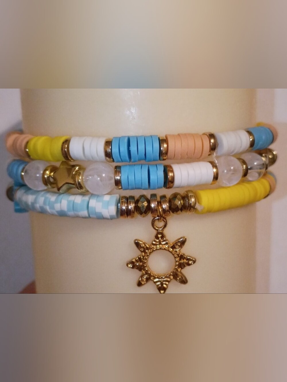 🔆Moana, Boho, Kawaii, Beach Style🔆 💛Gold SunCharm Stackable Bracelets